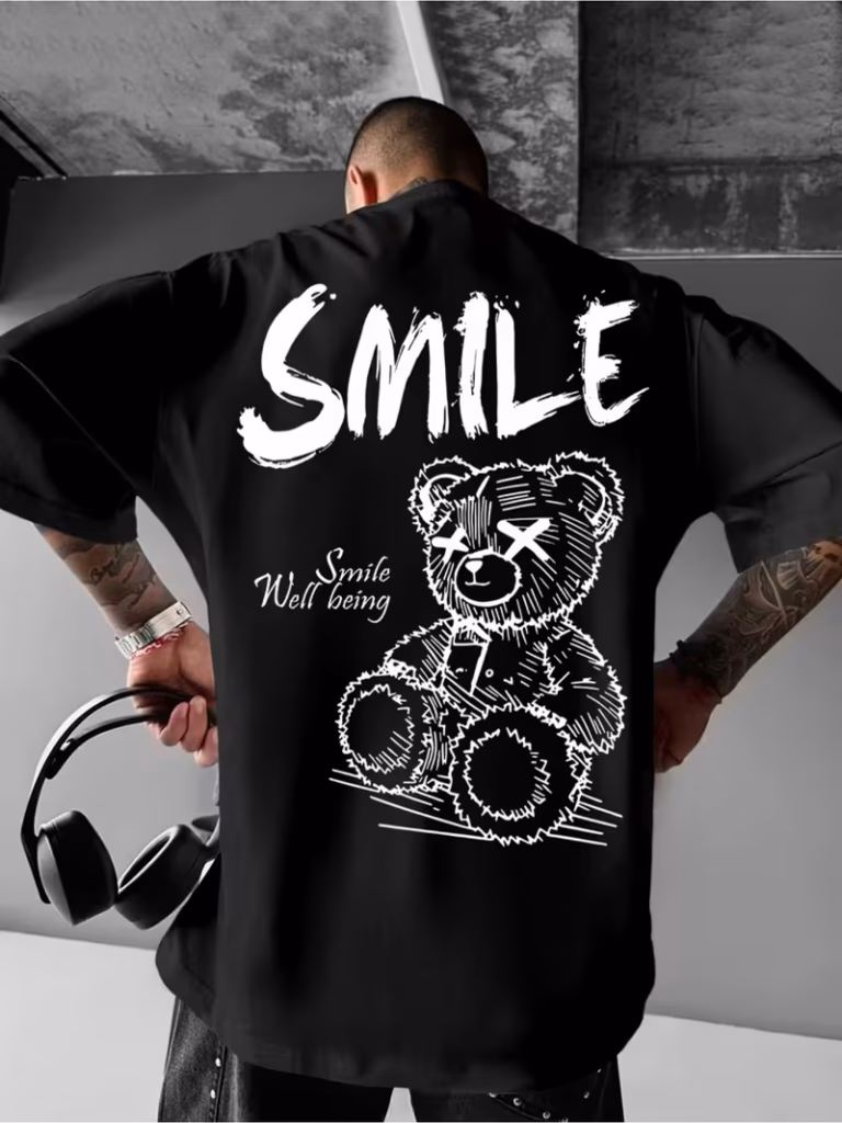 T-shirt Graphique Jaune Vif pour Homme